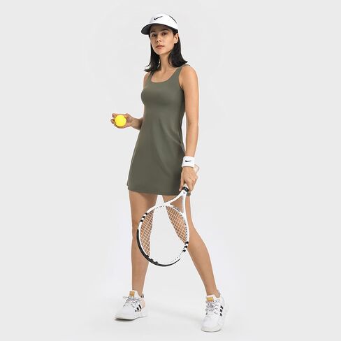 Womens Tennis Dress, Workout Dress with Built-in Bra & Shorts Pockets Summer Dress for Golf Athletic Dresses for Women in Saudi Arabia