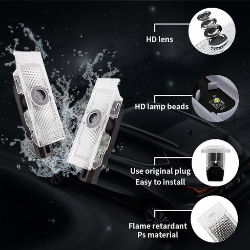 uuakarin 2 قطعة أضواء شعار الباب LED ملحقات السيارة HD مصباح الترحيب متوافق مع جهاز العرض تشالنجر 2013-الحاضر شبح الظل البركة أضواء الخطوة المجاملة in Kuwait