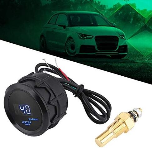 مقياس درجة حرارة الماء مجموعة قياس درجة الحرارة الرقمية فهرنهايت 2 بوصة 52 مم LED أزرق مع مستشعر درجة الحرارة للسيارات والسيارات in Saudi Arabia