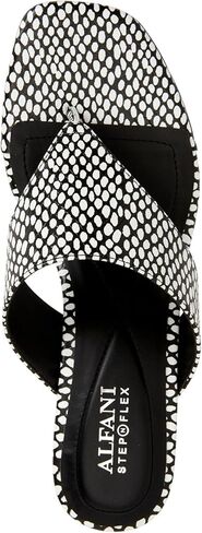 صندل Alfani نسائي Andersonn بطباعة ثعبان بكعب عريض B/W 9.5 متوسط ​​(B,M) in Kuwait