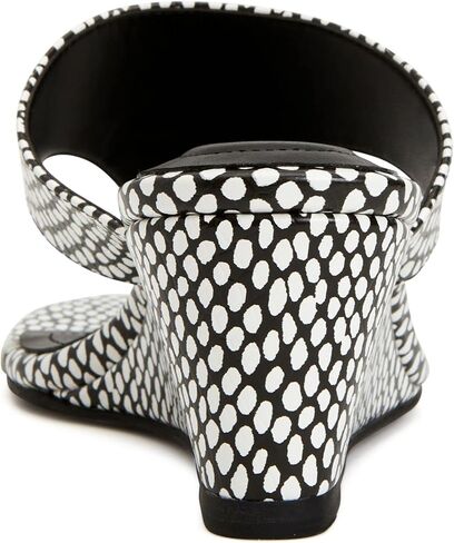 صندل Alfani نسائي Andersonn بطباعة ثعبان بكعب عريض B/W 9.5 متوسط ​​(B,M) in Kuwait