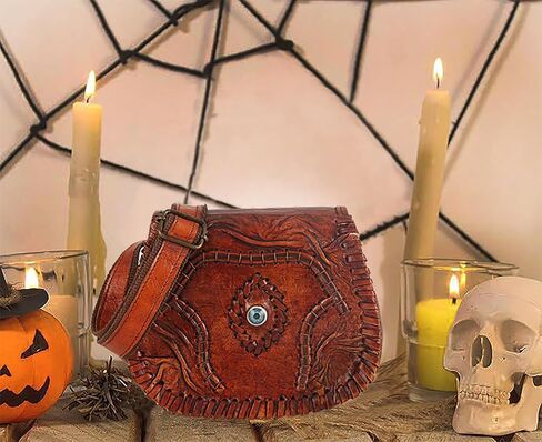 محفظة Hocus pocus Evil Eye crossbody، حقائب حبال للنساء والفتيات هدايا الهالوين ديكورات ديكور، Hocus pocus هدية حقيبة كتف صغيرة سرج، حقائب يد هوبو للحفلات، بني in Kuwait