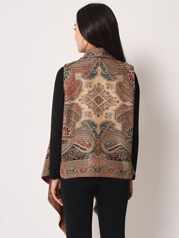 سترة نسائية قصيرة بأنماط بيزلي ملكية هندية منسوجة، متعددة الألوان، مقاس متوسط ​​- كبير in Kuwait