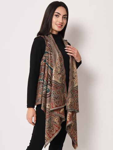 سترة نسائية قصيرة بأنماط بيزلي ملكية هندية منسوجة، متعددة الألوان، مقاس متوسط ​​- كبير in Kuwait