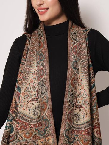 سترة نسائية قصيرة بأنماط بيزلي ملكية هندية منسوجة، متعددة الألوان، مقاس متوسط ​​- كبير in Kuwait