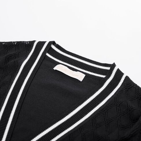 Belle Poque Womens 3/4 Sleeve Bolero Shrug Open Front Knit Cropped Cardigan (Black, XL) in Saudi Arabia