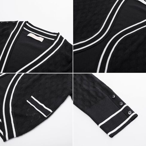 Belle Poque Womens 3/4 Sleeve Bolero Shrug Open Front Knit Cropped Cardigan (Black, XL) in Saudi Arabia
