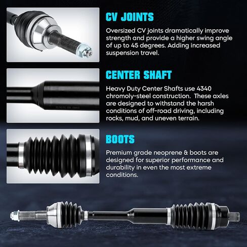 Heavy Duty Rear Left/Right Pair Axles for Polaris Ranger XP 570/900/1000 Diesel Crew EPS 2013 2014 2015 2016 2017 2018 2019 in Saudi Arabia