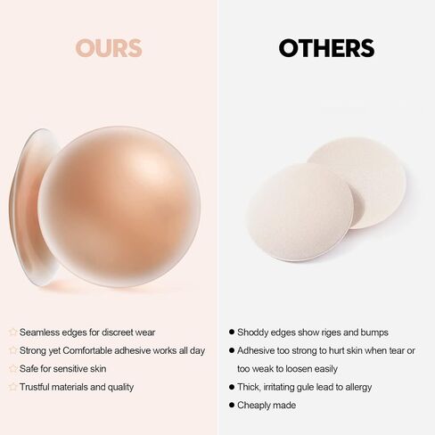 Ultra-Thin Nipple Cover, 4 Pairs Extra Nipple Covers for Women, Skin Safe Long-Lasting Adhesive Silicone Bras in Saudi Arabia