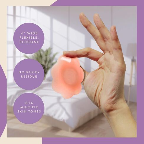 Shapeez - أغطية حلمات غير لاصقة من Nippeez، أغطية حلمات بتلات الثدي قابلة لإعادة الاستخدام، غطاء حلمة من السيليكون غير مسبب للحساسية مع حواف مدببة، بتلات حلمة مقاومة للماء، فطائر فطائر عريضة مقاس 4 بوصات in Saudi Arabia