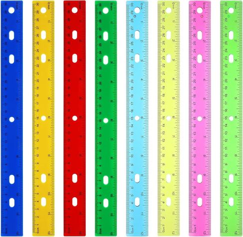8 Pack Plastic Ruler 12 Inch 8 Assorted Color Rulers Bulk for Classroom Clear Ruler Transparent Bulk Rulers Straight Edge Ruler Flexible Ruler for Kids School Office Classroom in Saudi Arabia
