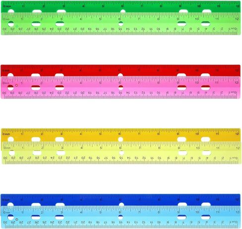 8 Pack Plastic Ruler 12 Inch 8 Assorted Color Rulers Bulk for Classroom Clear Ruler Transparent Bulk Rulers Straight Edge Ruler Flexible Ruler for Kids School Office Classroom in Saudi Arabia