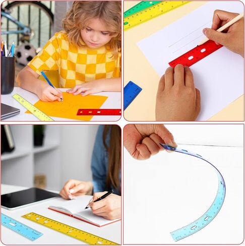 8 Pack Plastic Ruler 12 Inch 8 Assorted Color Rulers Bulk for Classroom Clear Ruler Transparent Bulk Rulers Straight Edge Ruler Flexible Ruler for Kids School Office Classroom in Saudi Arabia