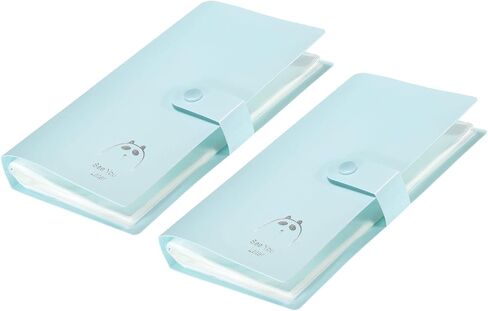 YOKIVE 2 Pcs Business Card Holder, Pocket Business Card Case Portable Plastic Keep Card Tidy, Great for Office, Home (Light Blue, 7.56-Inch) in Saudi Arabia