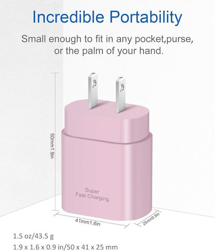 USB C Fast Charger for Samsung 25W Type C Charger, 2-Pack Fast Wall Charger Block with 6Ft Type C to Type C Cable for Samsung Galaxy S23 Ultra, S23+/S23/S22/S21/S20/Note 20/Note 10 in Kuwait