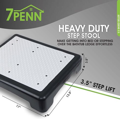 7Penn Heavy Duty Step Stool - 3.5in Tall 450lb Capacity Adult Bedside Step Stool for High Beds for Adults and Elderly in Kuwait