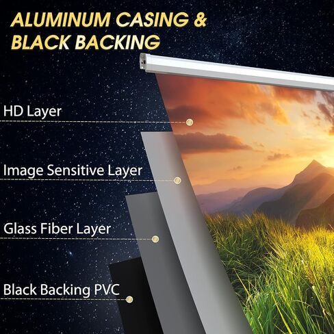 Motorized Projector Screen - Indoor and Outdoor Movies Screen Electric Projector Screen W/Remote Control (120 inch) in Kuwait