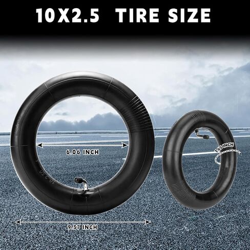 سكوتر كهربائي بأنبوب داخلي 10 × 2.5 إطارات 10 بوصة [سميكة] [امتداد الصمام] [رافعات الإطارات] [صمام الفم المنحني] (عبوتان) in Kuwait