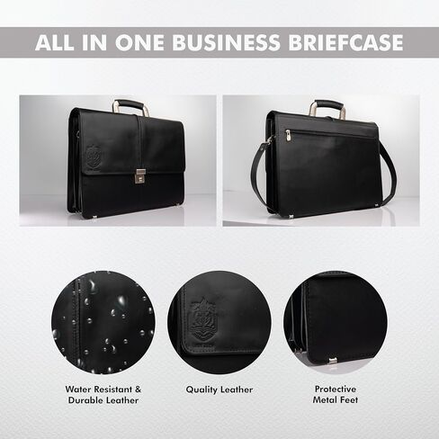 Business Briefcase -Leather Briefcase for Men - Leather Laptop Bag - Messenger Bag - Cow Leather Meeting Bag in Saudi Arabia