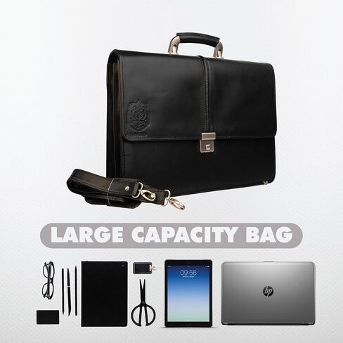 Business Briefcase -Leather Briefcase for Men - Leather Laptop Bag - Messenger Bag - Cow Leather Meeting Bag in Saudi Arabia