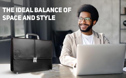 Business Briefcase -Leather Briefcase for Men - Leather Laptop Bag - Messenger Bag - Cow Leather Meeting Bag in Saudi Arabia