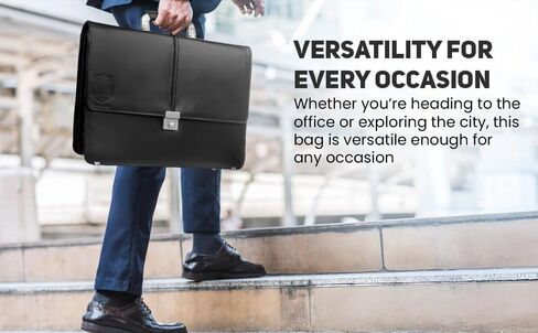 Business Briefcase -Leather Briefcase for Men - Leather Laptop Bag - Messenger Bag - Cow Leather Meeting Bag in Saudi Arabia