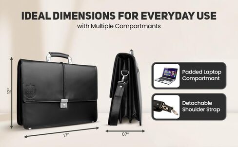 Business Briefcase -Leather Briefcase for Men - Leather Laptop Bag - Messenger Bag - Cow Leather Meeting Bag in Saudi Arabia