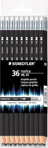 Staedtler norica HB #2 أقلام جرافيت 50 قلم رصاص أزرق و50 ممحاة بأطراف أسهم ومبراة النخبة in Saudi Arabia