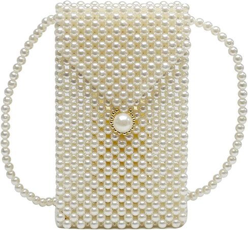 Luxury Pearl Bag Chain Bag Purse Shoulder Bag for Women,Artificial Pearl Clutch Crossbody Beaded Evening Bag for Party in Saudi Arabia
