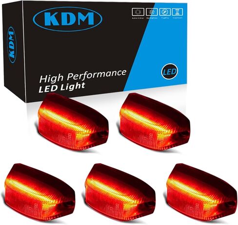 عدسة حمراء LED لسقف الكابينة الخلفية مجموعة مصابيح علامة علوية مناسبة لـ 2014-2023 دودج رام بروماستر 1500 1500 2500 3500 بيك اب شاحنة فان، تحذير خلوص تشغيل مثبت في الخلف، أحمر، عبوة من 5 قطع in Kuwait
