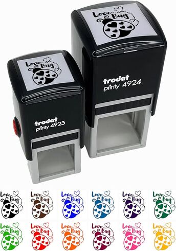 Love Bug Ladybug Lady Self-Inking Rubber Stamp Ink Stamper - 1 Inch Small - Black Ink in Kuwait