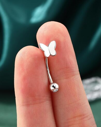 COCHARM 10K Yellow Gold Butterfly Belly Button Rings 10K Real Gold Belly Rings 10K Gold Belly Piercing Jewelry for Women Gold Upside Down Nave Rings in Saudi Arabia