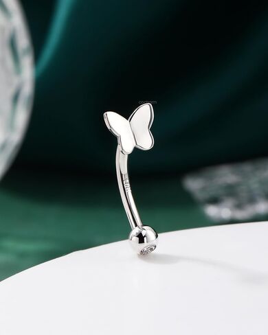 COCHARM 10K Yellow Gold Butterfly Belly Button Rings 10K Real Gold Belly Rings 10K Gold Belly Piercing Jewelry for Women Gold Upside Down Nave Rings in Saudi Arabia