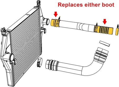 HPS 4-Ply عززت سيليكون شاحن توربيني المبرد التمهيد عدة واحدة الجانب الساخن التمهيد متوافق مع 2010 الجنيه الاسترليني شاحنة رصاصة 45 55 2010-2012 رام 2500 3500 4500 5500 6.7L الديزل الكمون، 57-2208 in Kuwait