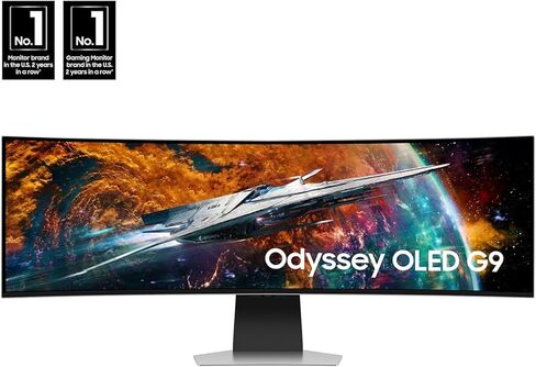 SAMSUNG 49" Odyssey OLED G9 G95SC Series Curved Smart Gaming Monitor, 240Hz, 0.03ms, Dual QHD, Neo Quantum Processor Pro, DisplayHDR 400, AMD FreeSync Premium Pro, LS49CG954SNXZA, 2023 in Saudi Arabia