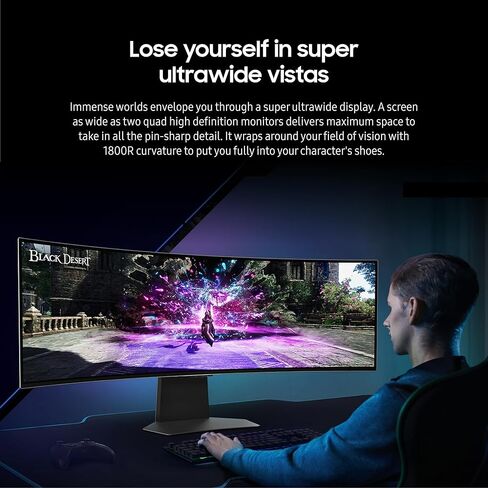 SAMSUNG 49" Odyssey OLED G9 G95SC Series Curved Smart Gaming Monitor, 240Hz, 0.03ms, Dual QHD, Neo Quantum Processor Pro, DisplayHDR 400, AMD FreeSync Premium Pro, LS49CG954SNXZA, 2023 in Saudi Arabia