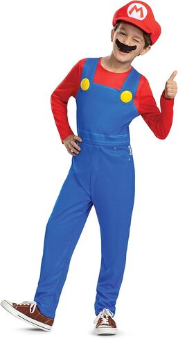 زي Disguise Boys Mario Elevated، زي Super Mario Bros الرسمي مع قفازات قبعة وشارب in Kuwait
