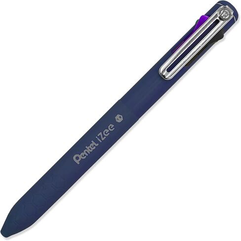 Pentel iZee 4 Colour Ballpoint Pen - Deep Violet Barrel - Multi Ink - Black, Violet, Blue & Green Ink - Pack of 3 in Saudi Arabia