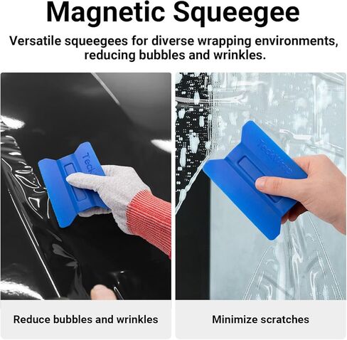 مجموعة أدوات ممسحة الفينيل المغناطيسية من TECKWRAP - 3 قطع ممسحة بلاستيكية للفينيل، غلاف السيارة، لون النافذة، ملصق لاصق والمزيد - 11 × 7.5 سم (أصفر، أزرق، وردي) in Kuwait