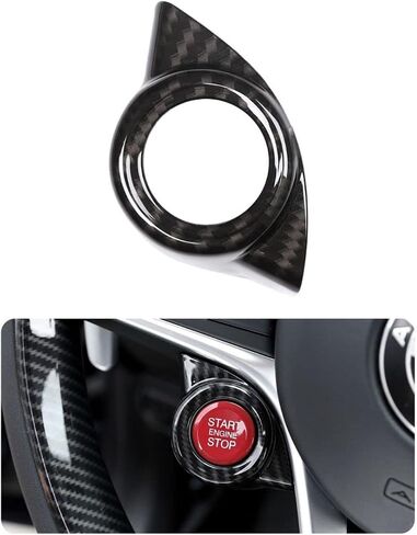 Car Engine Start Stop Button Frame Cover Trim for Alfa Romeo Stelvio 2017-2018/Giulia 2016-2018 Auto Accessories (Carbon Fiber Pattern) in Saudi Arabia