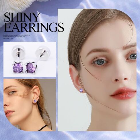 316L Titanium Steel Copper Plated Zircon Earbone Nail Round Large Zircon Earrings Huazi Earnail Earbone Nail in Saudi Arabia