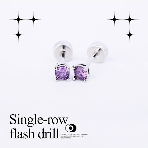 316L Titanium Steel Copper Plated Zircon Earbone Nail Round Large Zircon Earrings Huazi Earnail Earbone Nail in Saudi Arabia