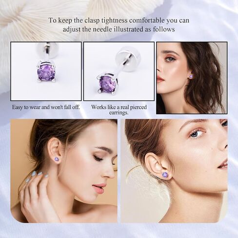 316L Titanium Steel Copper Plated Zircon Earbone Nail Round Large Zircon Earrings Huazi Earnail Earbone Nail in Saudi Arabia
