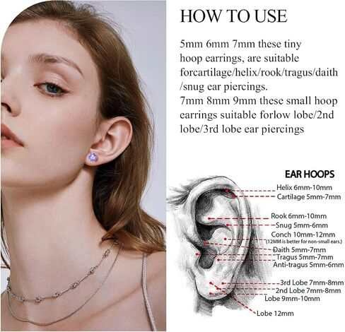 316L Titanium Steel Copper Plated Zircon Earbone Nail Round Large Zircon Earrings Huazi Earnail Earbone Nail in Saudi Arabia