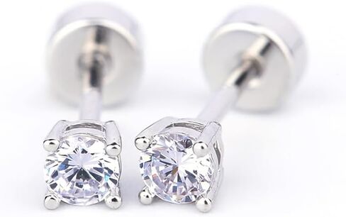 316L Titanium Steel Copper Plated Zircon Earbone Nail Round Large Zircon Earrings Huazi Earnail Earbone Nail in Saudi Arabia