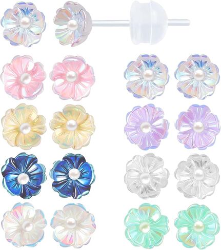 Plastic Earrings for Sensitive Ears Plastic Earrings for Girls Plastic Stud Earrings Flower Plastic Post Earrings for Women in Saudi Arabia
