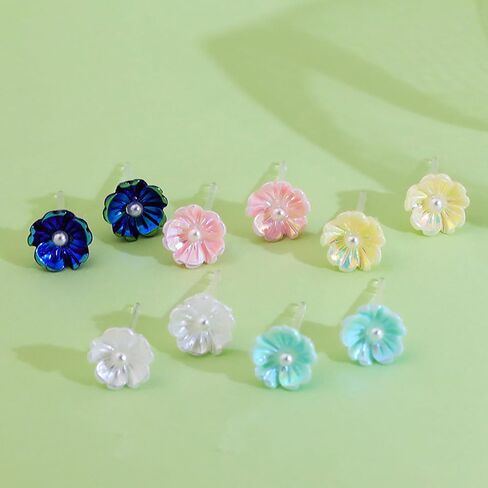 Plastic Earrings for Sensitive Ears Plastic Earrings for Girls Plastic Stud Earrings Flower Plastic Post Earrings for Women in Saudi Arabia