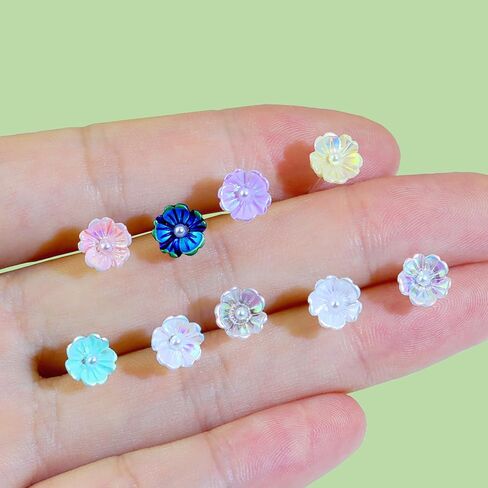 Plastic Earrings for Sensitive Ears Plastic Earrings for Girls Plastic Stud Earrings Flower Plastic Post Earrings for Women in Saudi Arabia