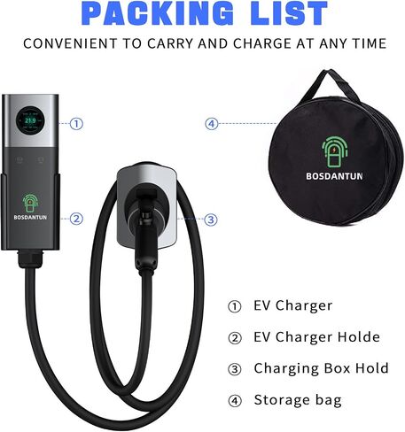 Level 2 EV Charger up to 40A 240V 11kW, NEMA 14-50 Plug, Indoor/Outdoor wallbox ev Charger, 25ft Cable, App Control, WiFi, Bluetooth Portable ev Charger for J1772 EVs in Saudi Arabia
