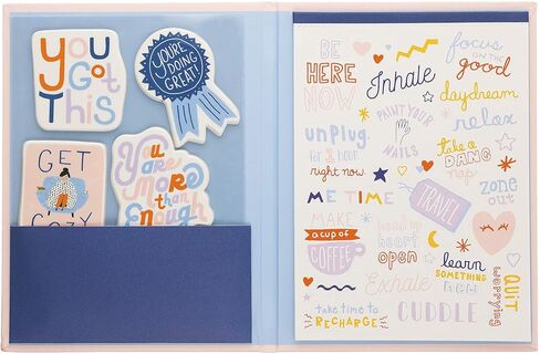 WORLD TRAVELER Freeperiod Press ملصق كتاب فوليو، "ملصقات العناية الذاتية" لوحة ملصقات وملصقات منتفخة، غلاف فني، 5x7 in Kuwait